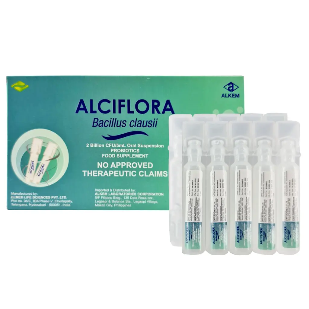 Alciflora (Bacillus clausii) 2 billion CFU/5mL oral suspension | Shield ...